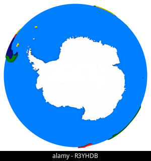 L'antarctique sur terre une carte politique Banque D'Images
