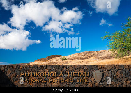 Pu'ukohola Heiau National Historic Site, Kohala Coast, Big Island, Hawaii, USA Banque D'Images