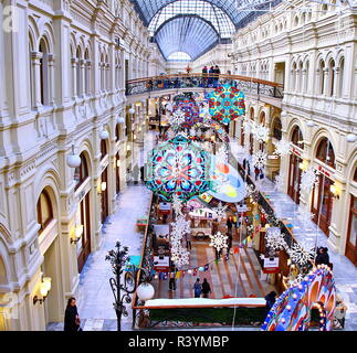 Moscou, Russie 21 novembre 2018 décorations de Noël dans la chambre de commerce de la gomme Banque D'Images