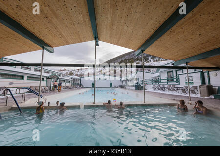 Chico Hot Springs en hiver à prier, Montana, USA Banque D'Images