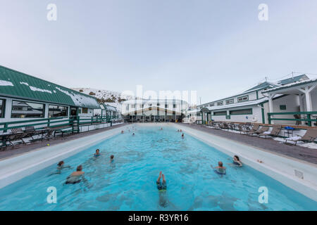 Chico Hot Springs en hiver à prier, Montana, USA Banque D'Images