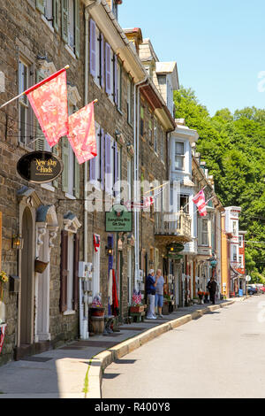 Banc en pierre, Jim Thorpe, Pennsylvania, USA Banque D'Images