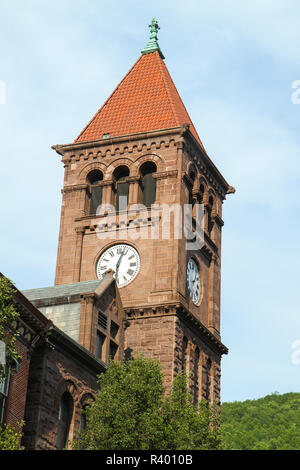 Tour de l'horloge, le palais de justice de comté, Jim Thorpe, Pennsylvania, USA Banque D'Images