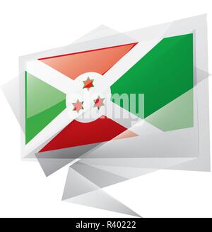 Burundi drapeau, vector illustration sur fond blanc Illustration de Vecteur