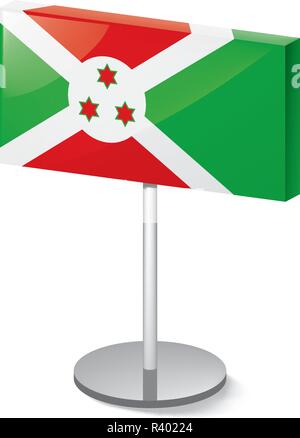 Burundi drapeau, vector illustration sur fond blanc Illustration de Vecteur