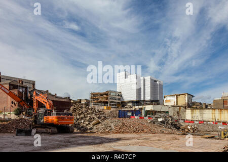 Château de démolition, l'échange du marché Street, Sheffield, Royaume-Uni Banque D'Images