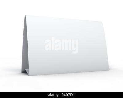 Support pour brochures avec des feuilles de papier blanc. Immersive. Le rendu 3D Banque D'Images