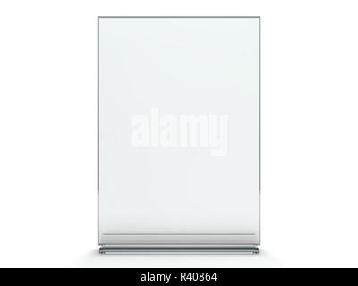 Support pour brochures avec des feuilles de papier blanc. Immersive. Le rendu 3D Banque D'Images