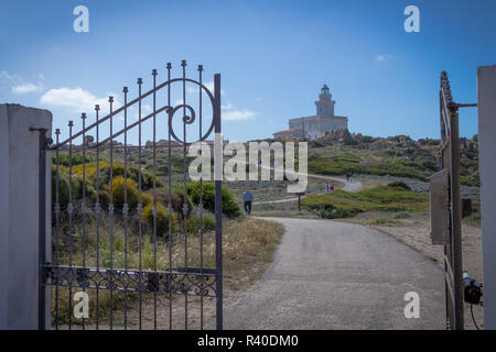 Phare de Capo Testa Banque D'Images