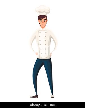 Jeune chef. Télévision vector illustration isolé sur fond blanc. Cartoon character design. L'homme souriant. Illustration de Vecteur