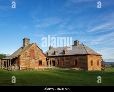 Le Minnesota, le Grand Portage National Monument, North West Company siège commercial, 1784-1803, avec la grande salle et cuisine Banque D'Images