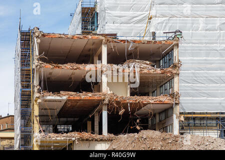 Château de démolition, l'échange du marché Street, Sheffield, Royaume-Uni Banque D'Images