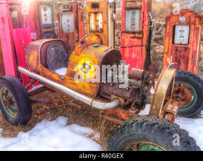 USA, New Mexico, Taos, vieille race car dans la Collection d'articles auto Banque D'Images