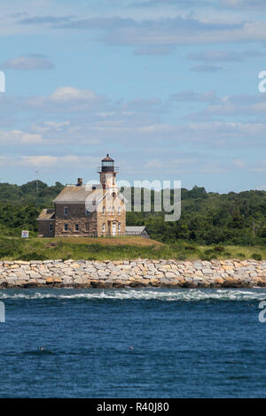 Phare de l'île de Plum, Plum Island, New York, USA. Banque D'Images