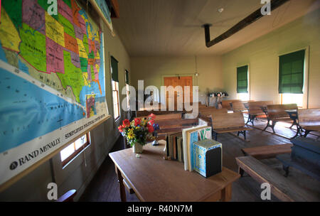 Junction City one room school house situé sur le LBJ Ranch près de Johnson City, Texas. Banque D'Images