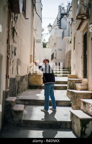 La rue de l'talie, Vieste, l'Europe. Banque D'Images