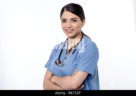 Jeune femme médecin confiant Banque D'Images