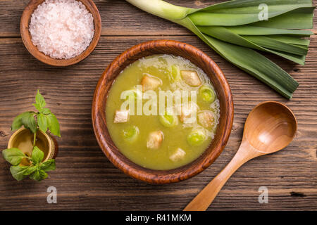 Soupe aux poireaux Banque D'Images