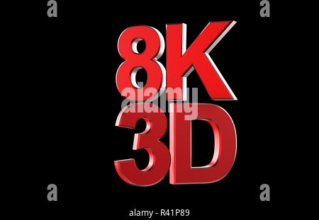 8k ultra HD plein logo 3D noir avec isolés Banque D'Images