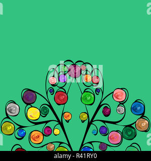 Abstract tree fruits colorés à motifs Banque D'Images