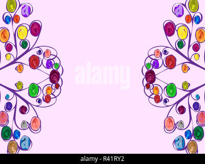 Abstract tree fruits colorés à motifs Banque D'Images