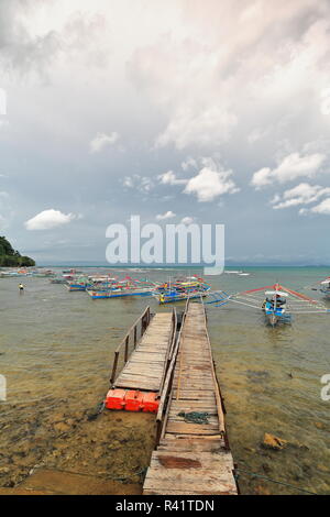 La rivière souterraine de Puerto Princesa Parc Nnal.à l'embarcadère des bateaux de touristes-Sabang-Palawan-Philippines-0790 Banque D'Images