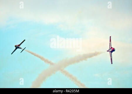 USA (Wisconsin), Oshkosh, AirVenture 2016, Canadian Air Force Snowbirds Aerobatic Team avion volant Canadair CT-114 Jets Tudor Banque D'Images