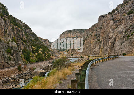 USA, Wyoming. Wind River Canyon, Big Horn River Banque D'Images