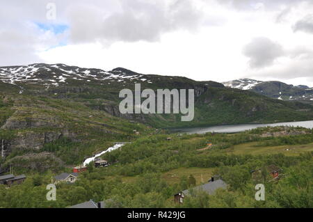 Au terminus ferroviaire flam myrdal Banque D'Images