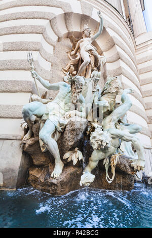 Fontaine La puissance de la mer à la Hofburg, Vienne Banque D'Images