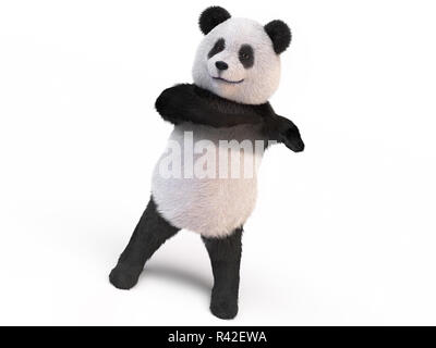 Panda moelleux corps de torsion Banque D'Images