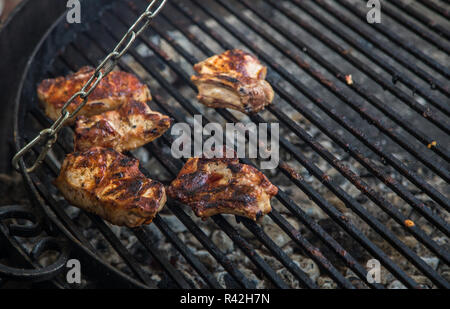 Côtes sur le grill Banque D'Images