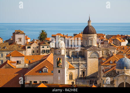 Vue aérienne de la vieille ville de Dubrovnik, Croatie Banque D'Images