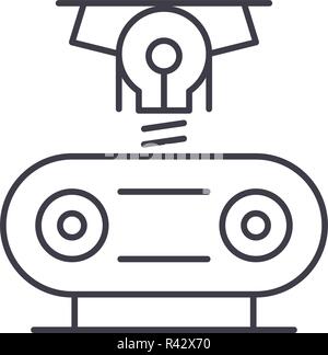 L'icône de la ligne Electrogeneration concept. Electrogeneration linéaire vector illustration, symbole, d'un signe Illustration de Vecteur