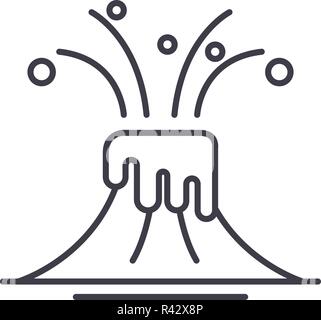 L'icône de la ligne éruption concept. Vector illustration linéaire éruption, symbole, d'un signe Illustration de Vecteur