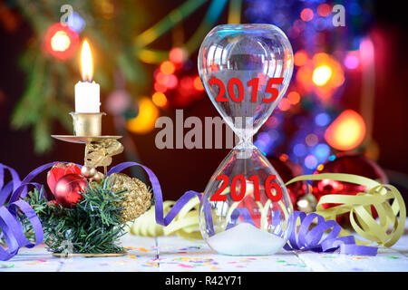 L'année 2016 Nouveau concept avec hourglass Banque D'Images