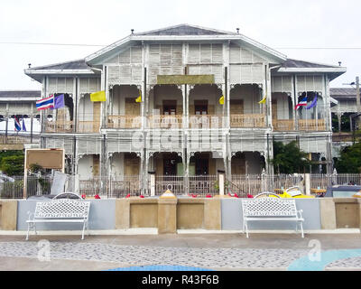 Bâtiment en bois ancien hôtel de ville de Nonthaburi, Thaïlande Banque D'Images