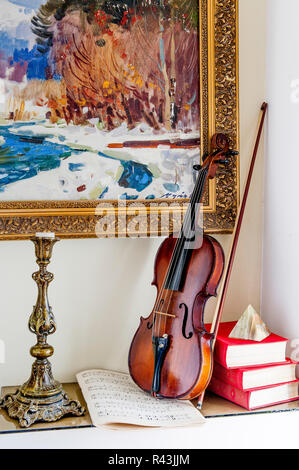 Violon et pikture Banque D'Images