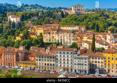 L'Oltrarno et Fort Belvedere à Florence, Italie Banque D'Images