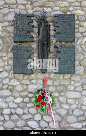 Dans les limites du camp de concentration de Dachau en Allemagne, vue ici, c'est un mémorial à tous les internés polonais à Dachau. Banque D'Images