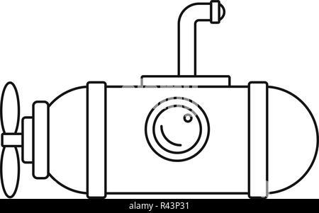L'icône de petit sous-marin. Contours illustration de petit sous-marin l'icône vecteur pour la conception web isolé sur fond blanc Illustration de Vecteur