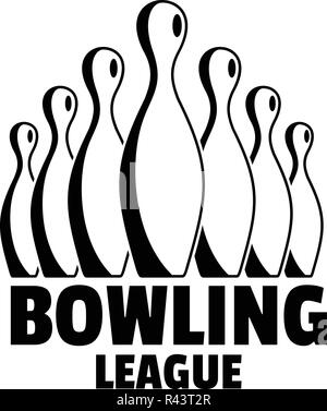 Ancien logo de la ligue de bowling. Simple illustration de l'ancien bowling league logo vector pour la conception web isolé sur fond blanc Illustration de Vecteur