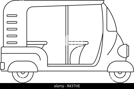 L'icône de pousse-pousse les Indiens. Contours illustration de rickshaw indien icône vecteur pour la conception web isolé sur fond blanc Illustration de Vecteur