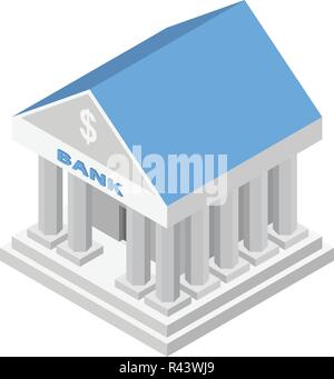 L'icône de la banque. Banque d'icône vecteur isométrique pour la conception web isolé sur fond blanc Illustration de Vecteur