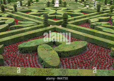 De splendides jardins décoratifs, à des châteaux en France Banque D'Images