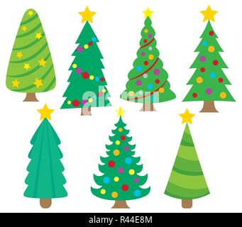 Collecte des arbres de Noël stylisé 1 Banque D'Images