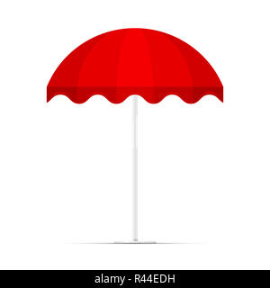 Série d'Auvents commerciaux. Shop, café ou restaurant symbole. Auvent Parasol rond rouge isolé sur fond blanc. L'élément de conception pour l'affiche, bannière, Banque D'Images