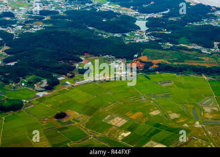 Voir les photos aériennes de l'île de la Corée du Sud Banque D'Images