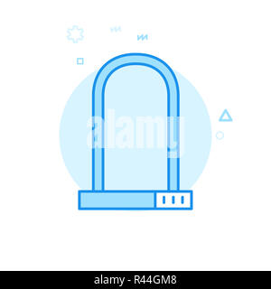 L'icône de cadenas de vélo Télévision. Accessoire vélo Symbole, Pictogramme, signe. Lumineux de Style. Design Monochrome bleu. Avc. modifiable Régler l'épaisseur de ligne. Design Banque D'Images