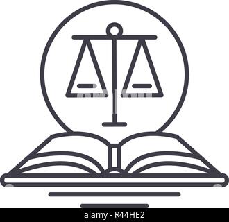L'icône de la ligne du code juridique concept. Code juridique vector illustration linéaire, symbole, d'un signe Illustration de Vecteur